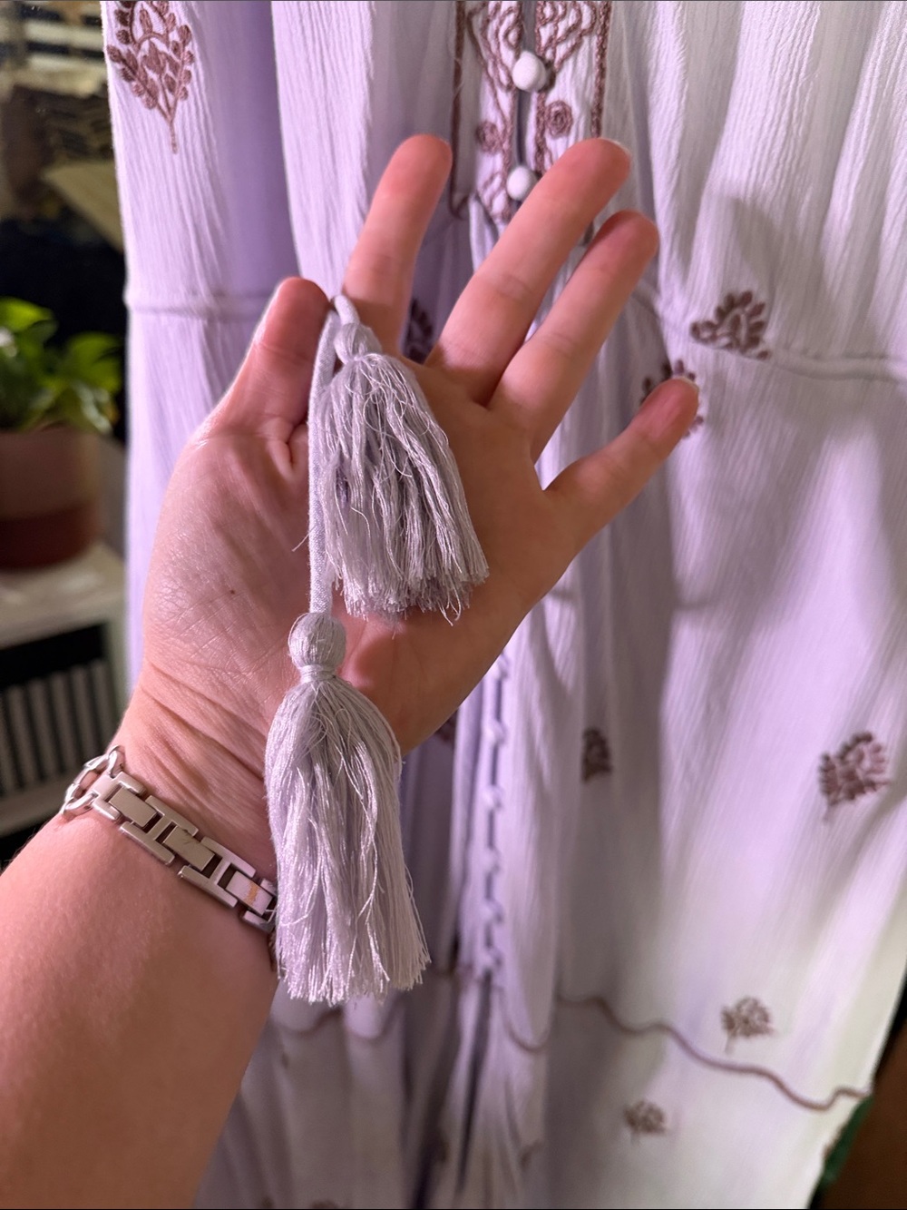 Free People Lilac Maxi Dress with Brown Embroidery - Picture 5 of 6